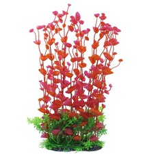 Manmade Plastic Plant for Fish Tank, 14.2-Inch Height, Red/Green
