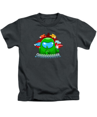 Shhhh Among Us Kinder T-Shirt Tee Oberteil Gaming Gamer Jungen Mädchen 
