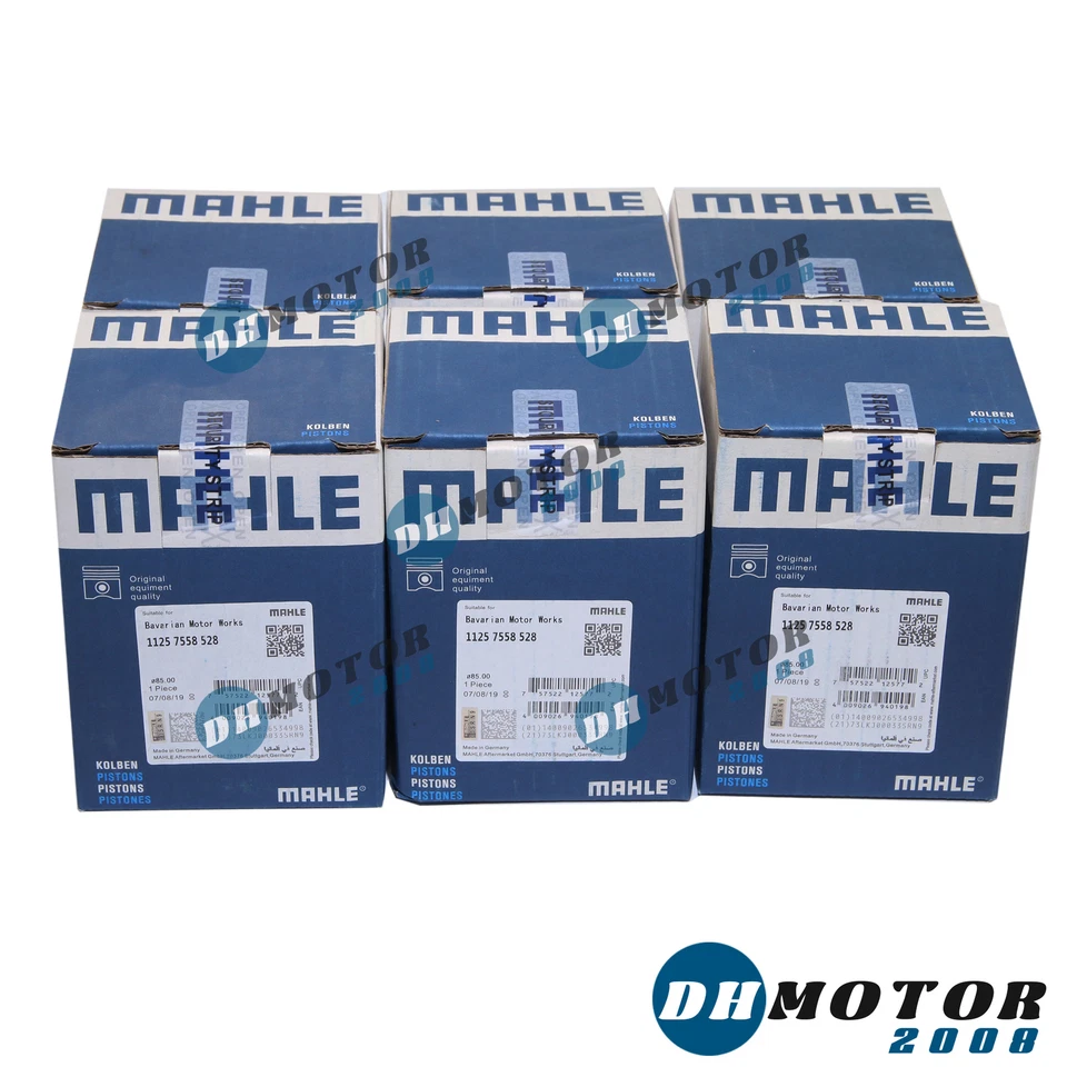 Juego de pistones y anillos Mahle 10.7:1 para BMW E90 E60 E83 128i 328i 528i X1 N52 3.0L Foto 4 de 4