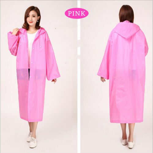 Raincoat Waterproof Poncho Reusable EVA Adult Camping Festival Rain Coat Jackets - Picture 5 of 16