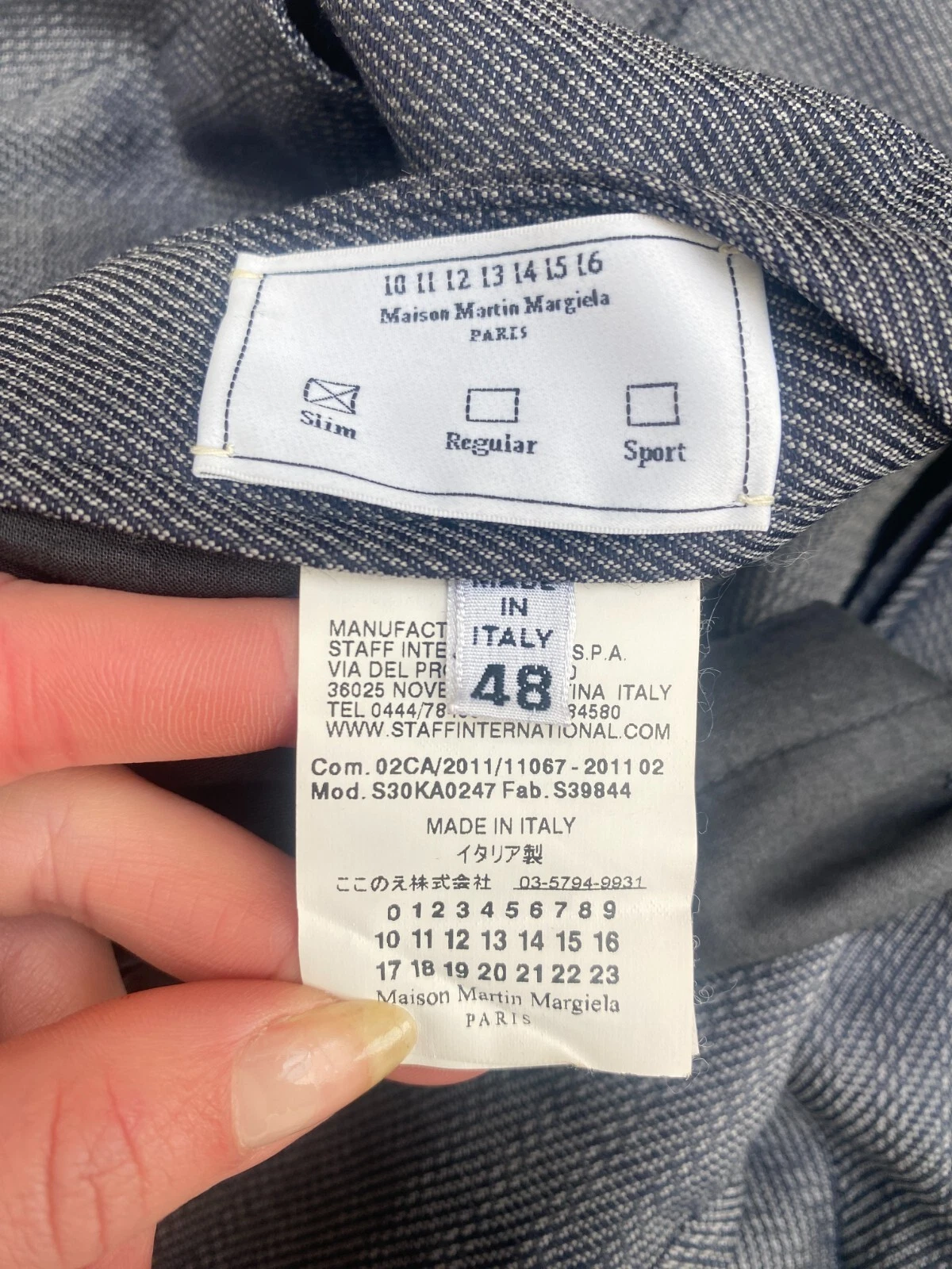 MAISON MARGIELA Pantaloni grigi in lana Martin Margiela taglia 48 US 31 100% lana