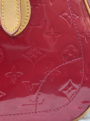 Vintage Louis Vuitton Vernis Red Monogram Leather Wide Top Handle Shoulder Bag - Picture 11 of 24