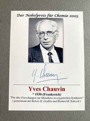 YVES CHAUVIN ( 2015) Nobelpreis Chemie 2005 signed Foto 10x13 Autogramm