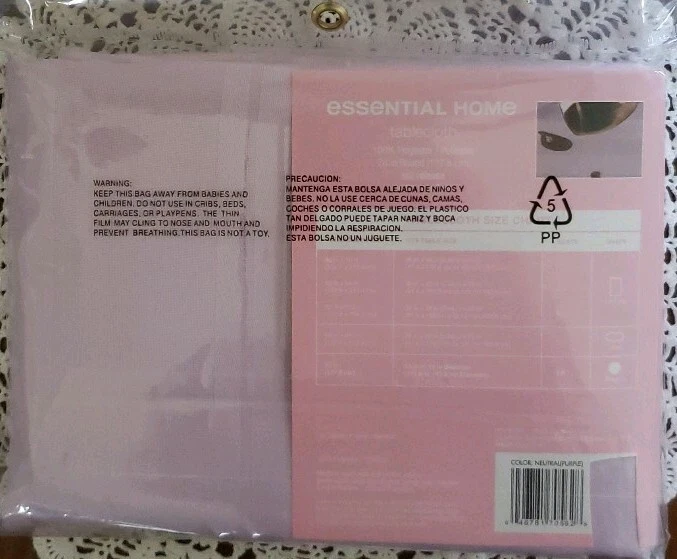 Essential Home Tablecloth ~ 70" Round ~ Purple (Neutral) ~ Polyester - Image 2 of 3