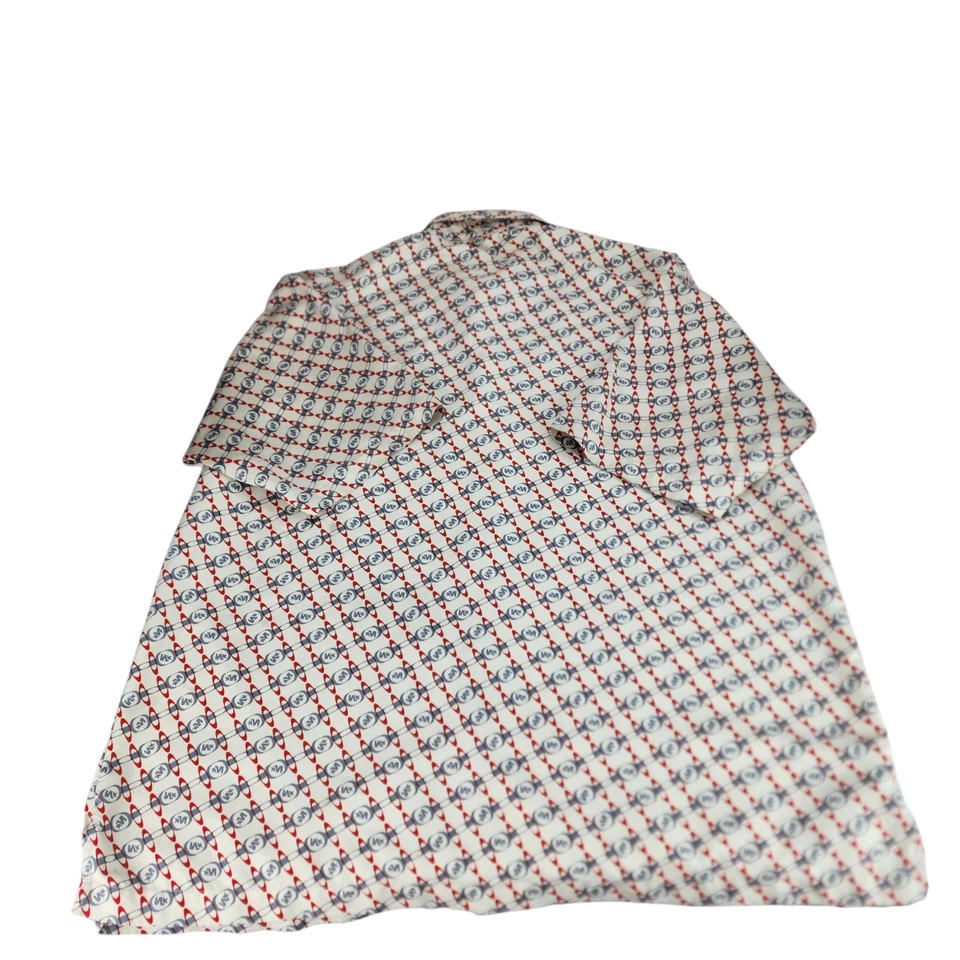 Mecca Shirt Mens 3XL Hip Hop Short Sleeve Button Down Monogram Logo  90s Y2K - Image 4 of 4