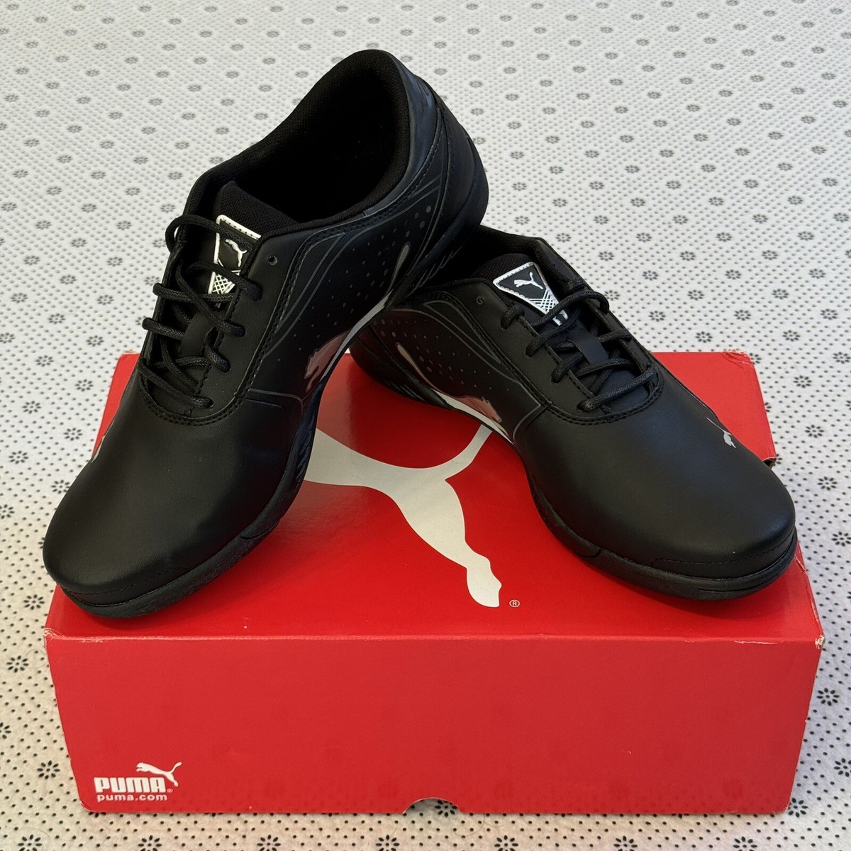 Puma Super Cell Fusion Ice Lace Up Golf Shoes UK EU Black Silver