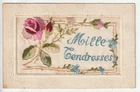 FANCY Card - Old Postcard - Pink Thousand Tenderness Embroidered Card