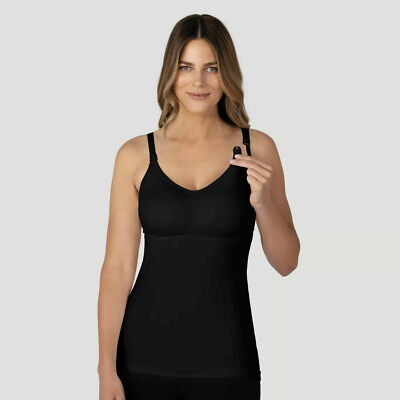 Bravado Basics nursing maternity slimming Cami adjustable straps XXL BLACK WHITE