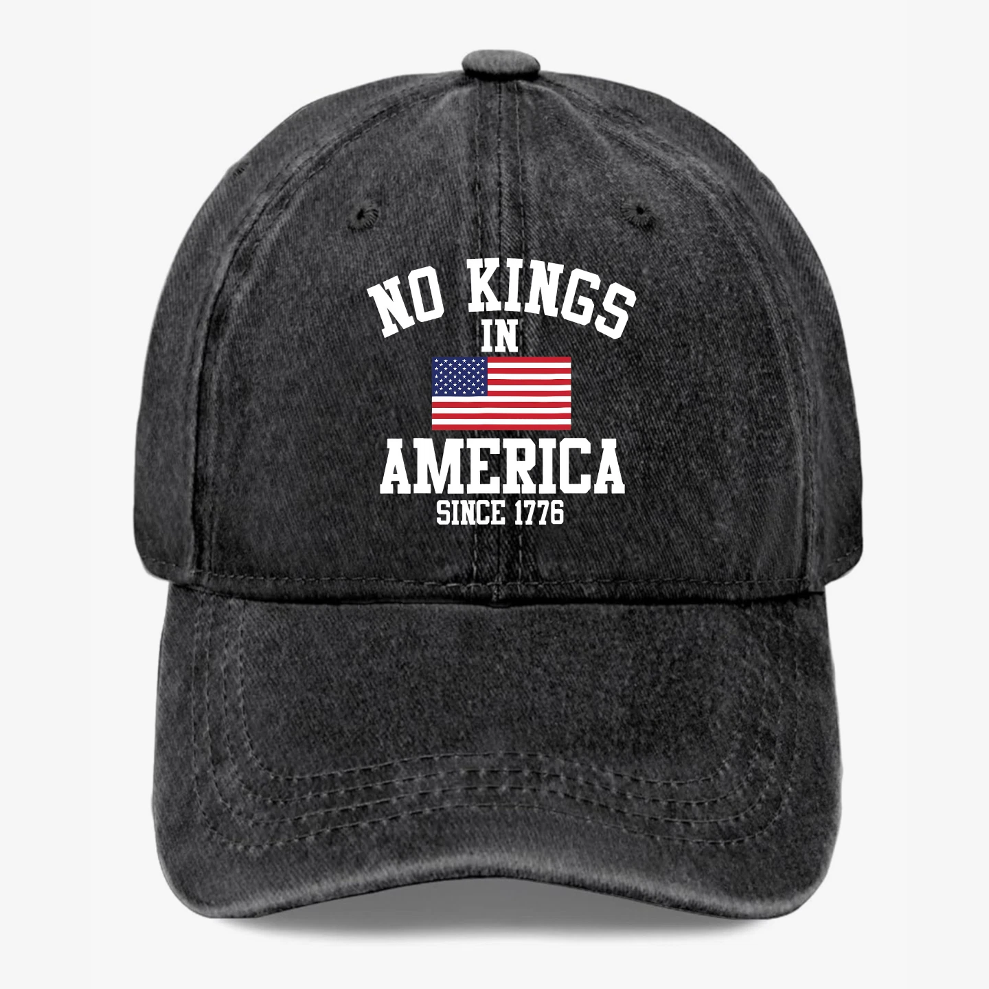 No Kings In America Since 1776 Hat Patriotic USA Flag Baseball Cap