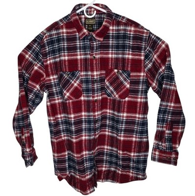 C.E. Schmidt Workwear Flannel Men's XLT Red Plaid Button Up Shirt 2 Pocket L/S
