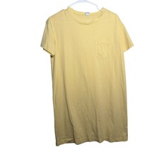 Old Navy Dress Women's Small Yellow Short Sleeve Shift Pocket Crew Neck Top