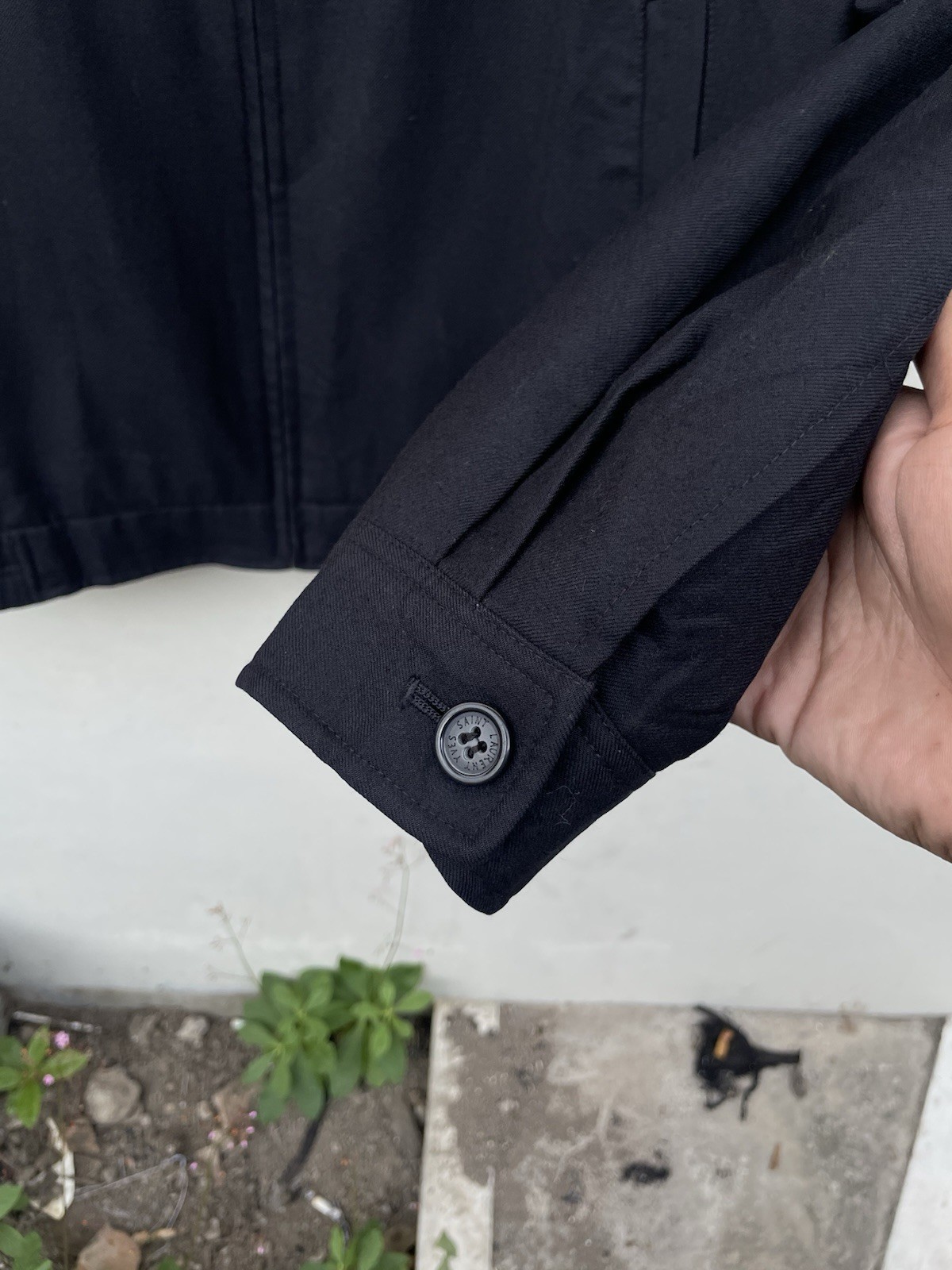 Giacca vintage Yves Saint Laurent YSL nera grande logo