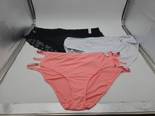 3pr NWT Ashley Stewart Plus Panties Sz 34/36 6X Black White Lace  Coral 039