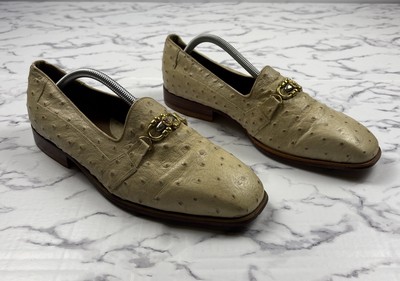 Giorgio Brutini Ostrich Genuine Leather Cream Dress Shoes  display picture 3