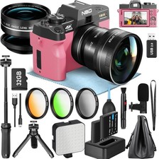 Digital Camera 4K 48MP 16X Vlogging Camera YouTube with Microphone  Tripod Grip