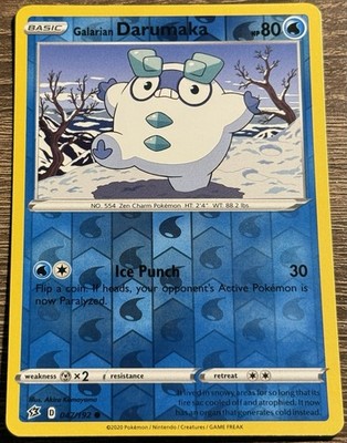 Galarian Darumaka 047/192 - Pokemon TCG - Rebel Clash - Reverse Holo LP (L)