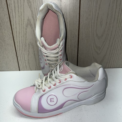 Etonic Basic Flame Pink/White Bowling Shoes Synthetic Uppers 9M Perfect Slides