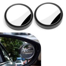2 Pieces Blind Spot Mirrors, 2" Round HD Glass Convex, 360 Degrees 2 PCS Black