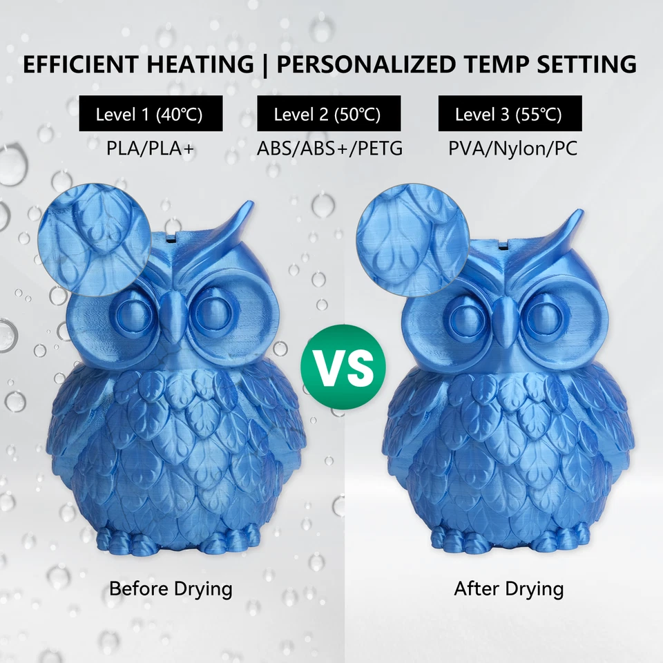 Caja secadora de filamento eSUN ajustable secado más rápido más inteligente fr 1,75/2,85 mm PLA/ABS/TPU Foto 4 de 4
