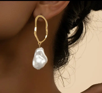 Wunderschöne Statement Ohrringe Süsswasserperlen Perlen Barrock Schmuck Vintage
