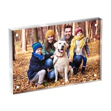 4x6 Acrylic Picture Frame 1 Pack, Clear Freestanding Double Sided Frameless M...