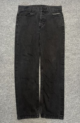 The Hundreds Black Straight-Leg  Jeans Embroidered Adam Bomb Logo Back Pocket 32