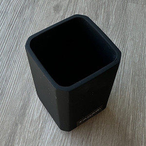 Tahari Home Small Rectangle Black Plastic Wastebasket 1.5 Qt Matte Freestanding