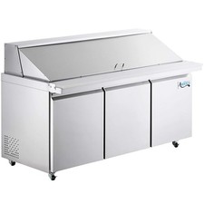 70" 3 Door Mega Top Stainless Steel ADA Height Refrigerated Sandwich Prep Table