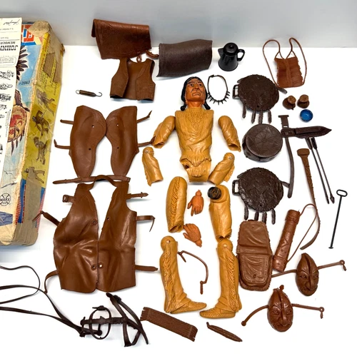 MARX #2063 Chief Cherokee In Box Many Extra Western Parts Rare Vintage Set