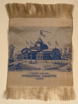 Antique Souvenir Silk Bookmark 1876 Expo Women s Pavilion, Stevengraph