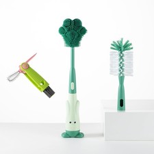 Cup Cleaning Brush, Silicone Baby Bottle Brush with Stand, Large Handle Water...
