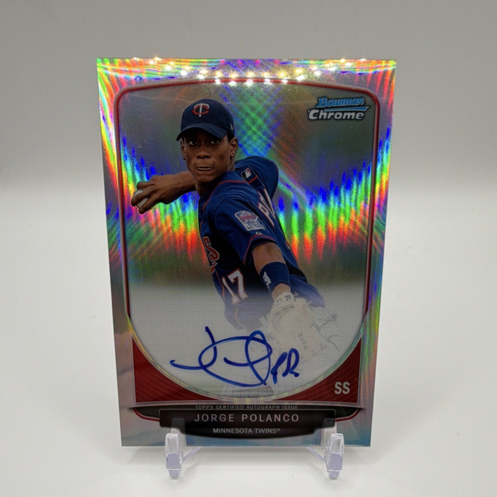 2013 Bowman Chrome Refractor Auto Jorge Polanco RC /500 #BCA-JPO New York Mets