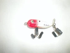 Vintage Heddon Teeny Torpedo - G Finish White Shad Red Head - VG Cond.