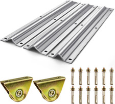 12 Ft Sliding Gate V Track Kit 3Mm Thick Galvanized Inverted V Rail with 2 Pack