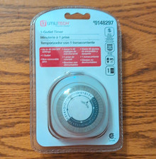 Utilitech Minuterie de prise enfichable 1 prise TM01DHBL 0148297 Blanc 125V 1875W