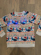 Disney Lilo Stitch Light Up Ugly Christmas Sweater Sz. L Mele Kalikimaka