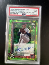 2025 Topps Chrome Update Hurston Waldrep RC Lava Lamp Auto Gr, Yel /125 PSA 9