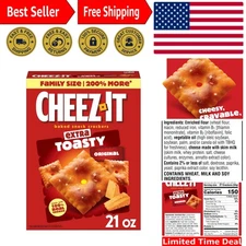 Extra Toasty Cheese Crackers - Family Size 21oz Box, Irresistibly Cheesy Snack