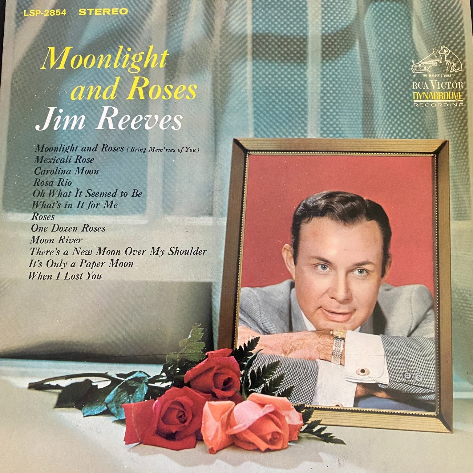 Jim Reeves – Moonlight and Roses LP Record 1964 RCA Victor Country Pop 33 RPM