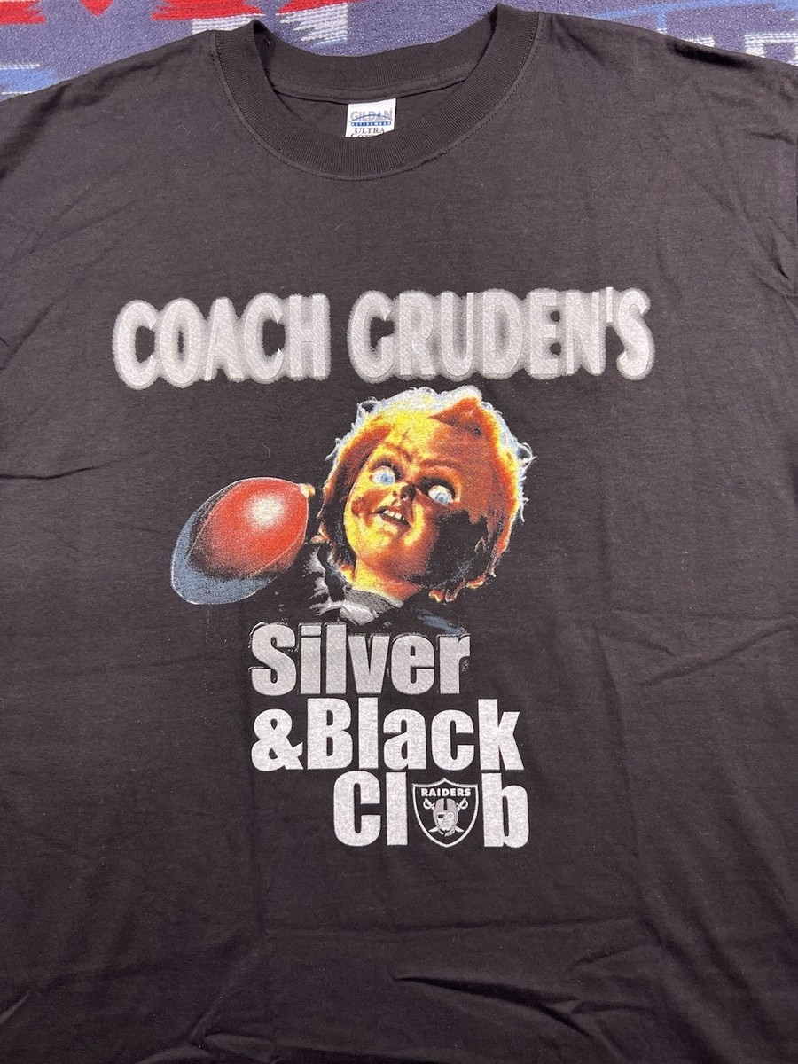 Vtg Y2K 2001 Season Oakland Raiders Coach Chucky Gruden Shirt