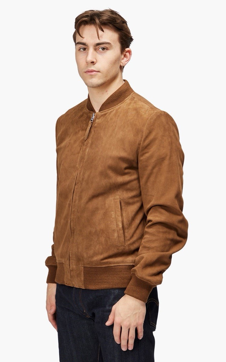 🇺🇸 NEW❗️Schott NYC Suede Leather Bomber Jacket Rust Rare Retro