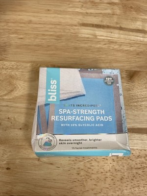 Bliss Spa-Strength Resurfacing Pads 10% Glyolic Acid GENTLE PEEL (15 Treatments)