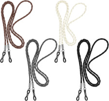 4 PCS Braided Leather Eyeglasses Holder Straps around the Neck Glasses Cords