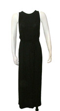 NWT Michael Kors Black Label Belted Apron Front Maxi Jersey Dress 4 made in USA