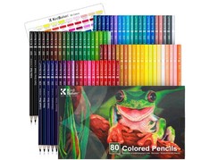 80 Colored Pencils, Soft Core Color Pencil Set for Adult Coloring Books Artist..