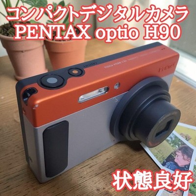 PENTAX Optio H90 Orange Silver Retro Digital Camera Great