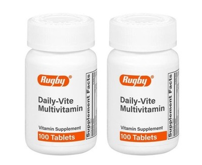 Rugby Daily-Vite Multivitamin Daily Vitamin Supplement for Adults 200 Tablets