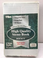 Blue TOPS Steno Books Gregg 6 x 9 80 Sheets 4 Pads per Pack 99621