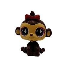 Authentic Littlest Pet Shop 2006 Monkey 714 with Bow  Diamond Eyes Genuine LPS