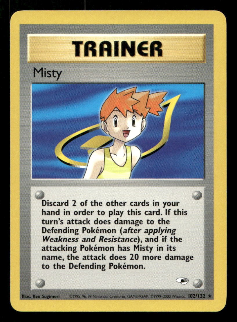 Misty 102/132 Gym Heroes 1st Edition NM/M Pokemon